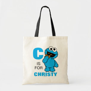 Tote Bag C est pour Cookie Monster   Ajouter Votre Nom