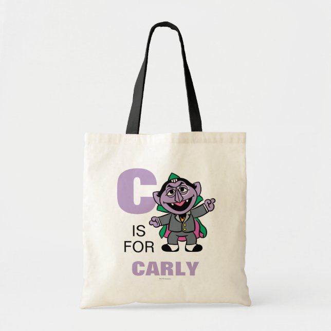 Tote Bag C est pour le Comte von Count | Ajoutez votre nom (Devant)
