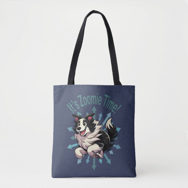 Tote Bag C’est Zoomie Time Border Collie (Devant)