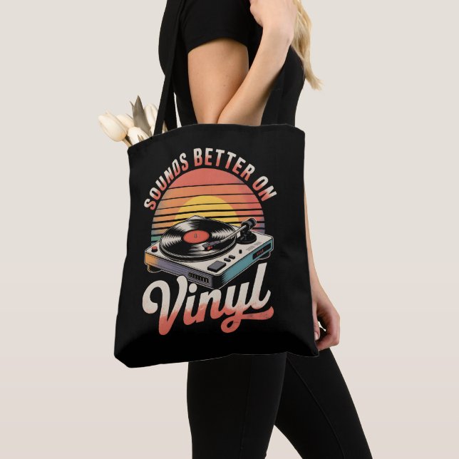 Tote Bag Ça sonne mieux sur le vinyle (De près)