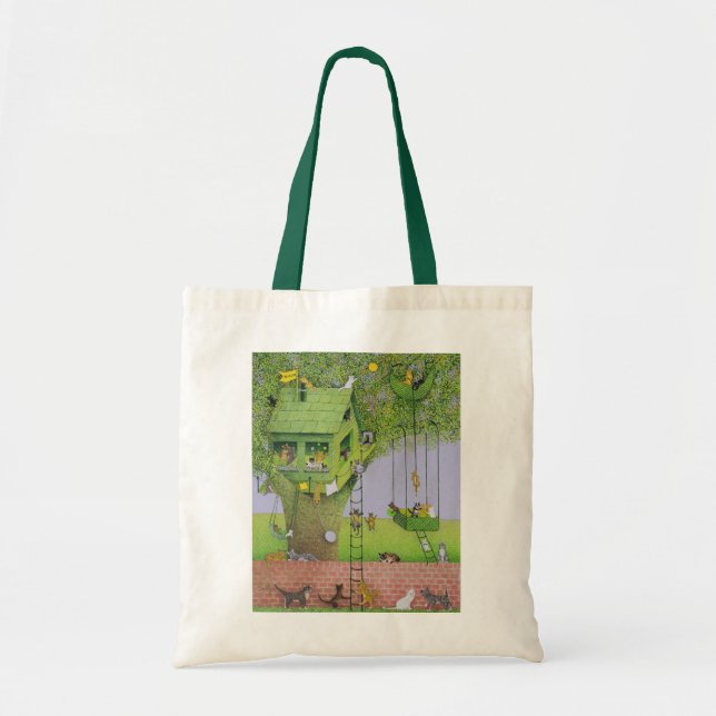 Tote Bag Cabane dans un arbre de chat (Devant)
