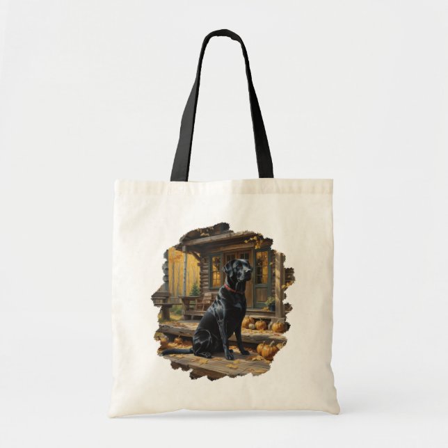Tote Bag Cabine du journal de l'extracteur Black Labrador A (Devant)