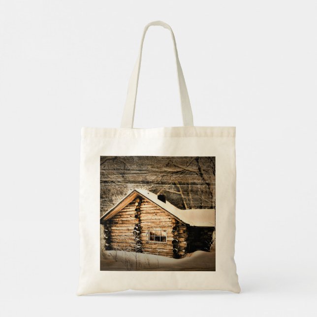 Tote Bag Cabine Rustique En Bois Dans La Nature (Dos)
