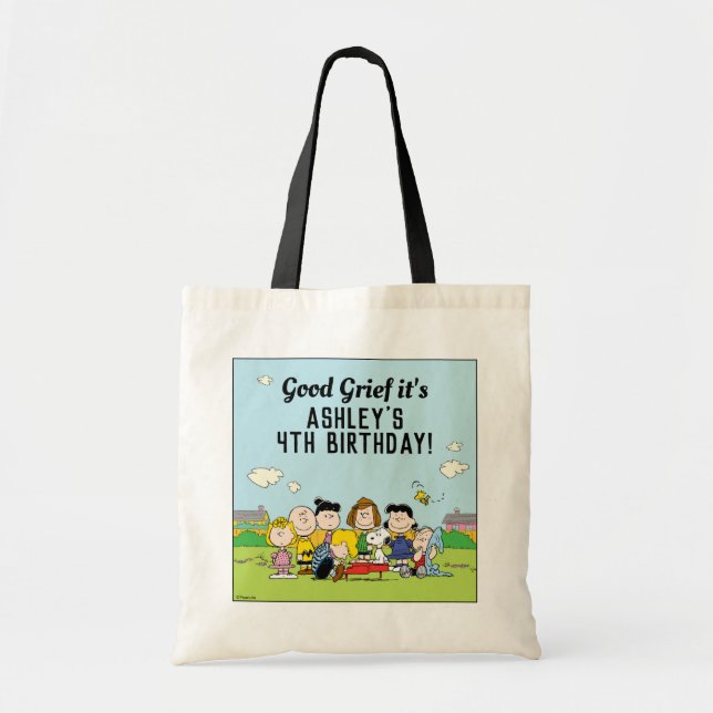 Tote Bag cacahuètes | Charlie Brown et Gang Anniversaire (Devant)