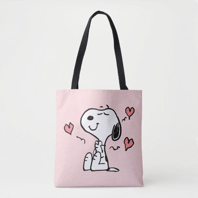 Tote Bag cacahuètes | Coeurs de snoopy (Devant)
