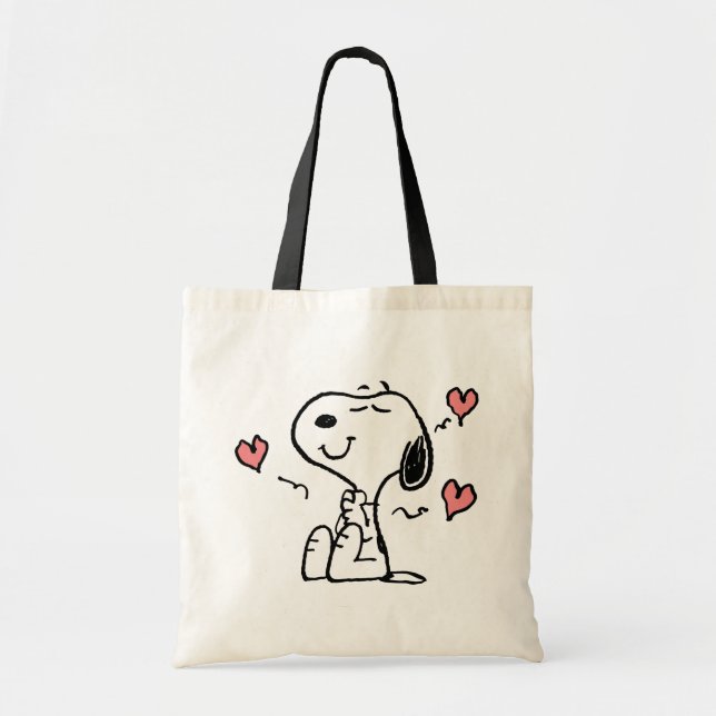 Tote Bag cacahuètes | Coeurs de snoopy (Devant)
