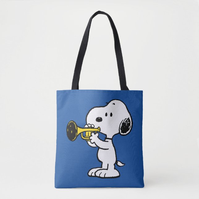 Tote Bag cacahuètes | Joueur de trompette Snoopy (Devant)