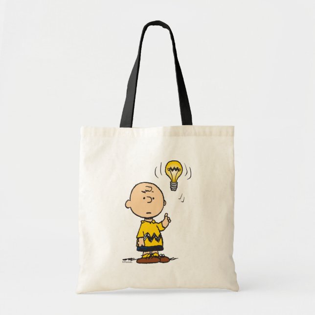 Tote Bag cacahuètes | L'idée de l'ampoule de Charlie Brown (Devant)