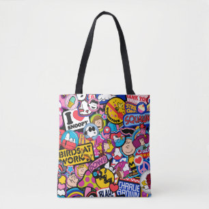 Tote Bag cacahuètes   Motif de patchs Mixtape