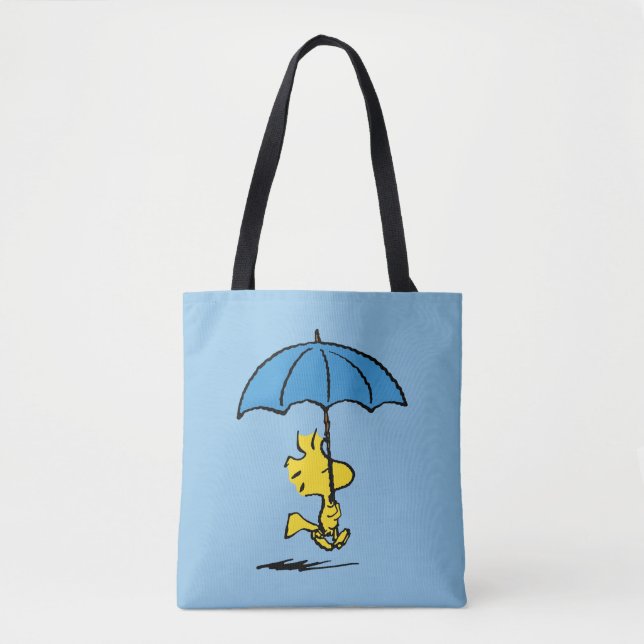 Tote Bag cacahuètes | Parapluie bleu Woodstock (Devant)