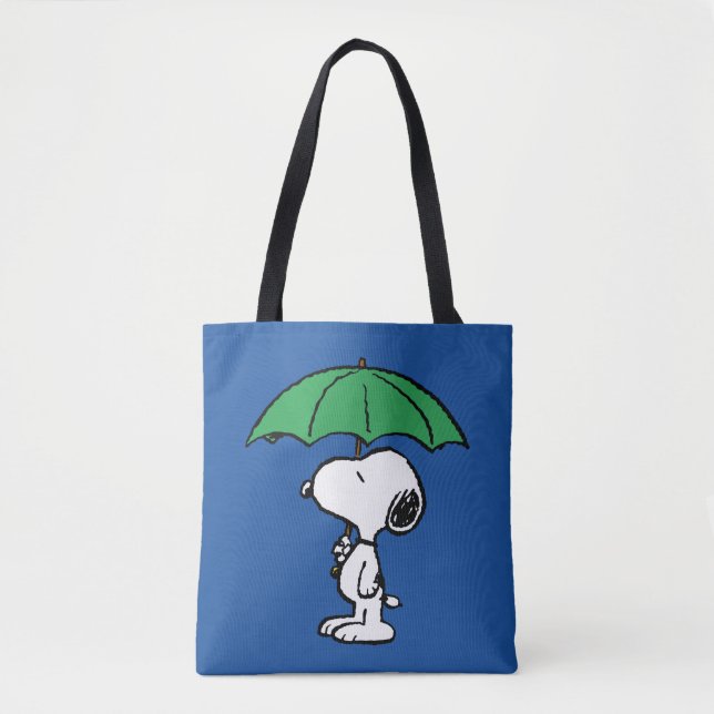 Tote Bag cacahuètes | Parapluie vert Snoopy (Devant)