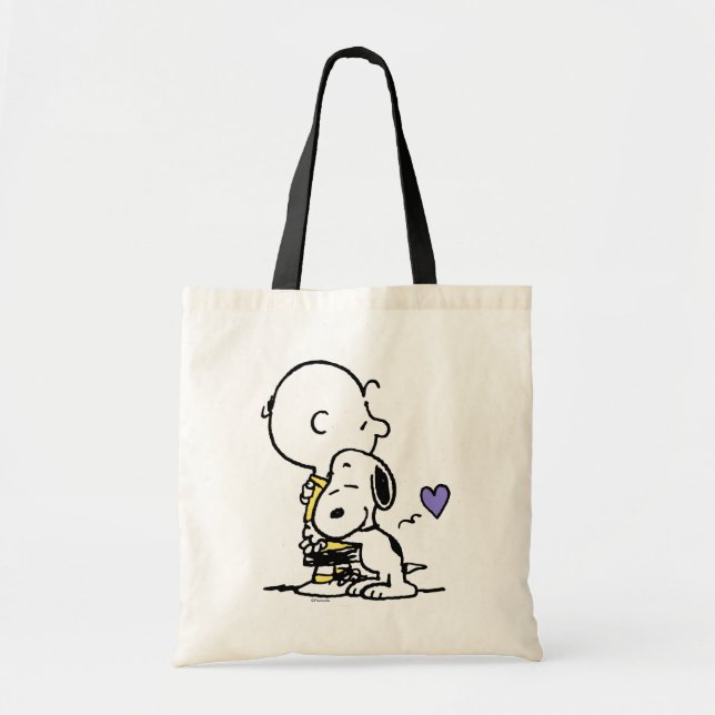 Tote Bag cacahuètes | Saint Valentin | Charlie Brown & Snoo (Devant)