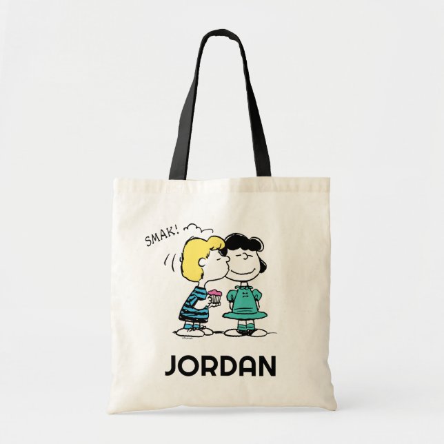 Tote Bag cacahuètes | Saint Valentin | Lucy & Schroeder Kis (Devant)