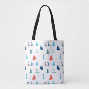 Tote Bag cacahuètes Ski d'hiver Motif des pistes