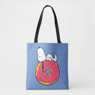 Tote Bag cacahuètes   Snoopy Donut rose