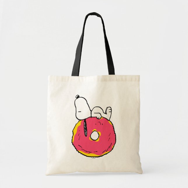 Tote Bag cacahuètes | Snoopy Donut rose (Devant)