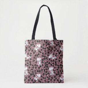Tote Bag cacahuètes   Snoopy Flower Vine Motif