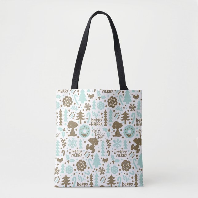 Tote Bag cacahuètes | Snoopy Frosty Motif de Noël (Devant)