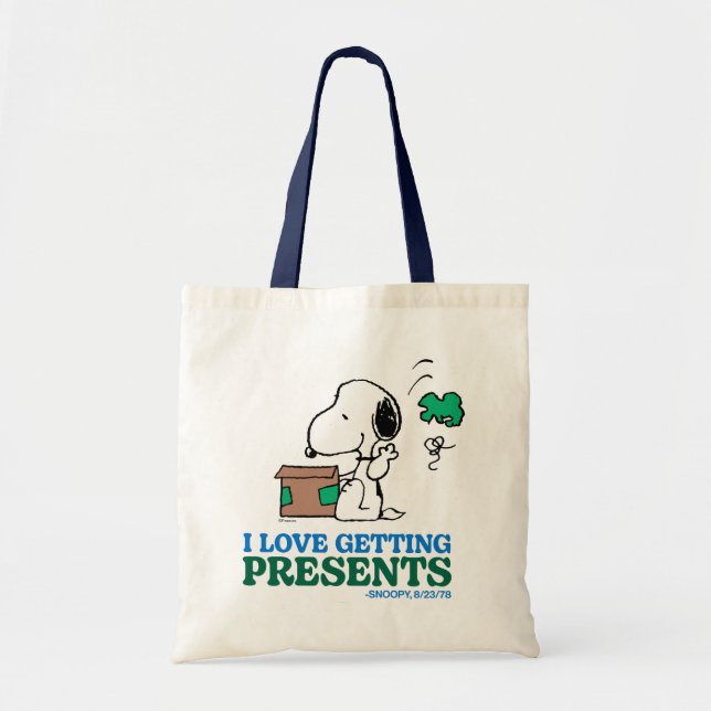 Tote Bag cacahuètes | Snoopy I Love Obtenir des présentatio (Devant)
