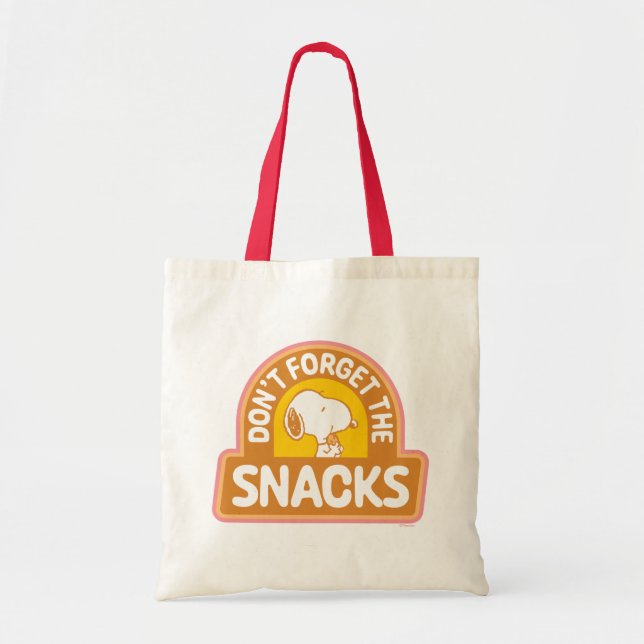 Tote Bag cacahuètes | Snoopy N'oubliez pas les snacks (Devant)