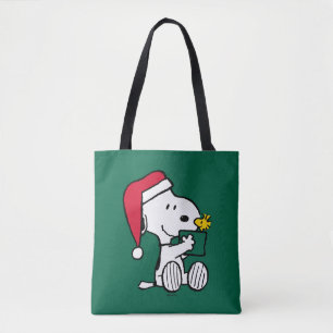 Tote Bag cacahuètes   Snoopy Père Noël & Woodstock Cadeau