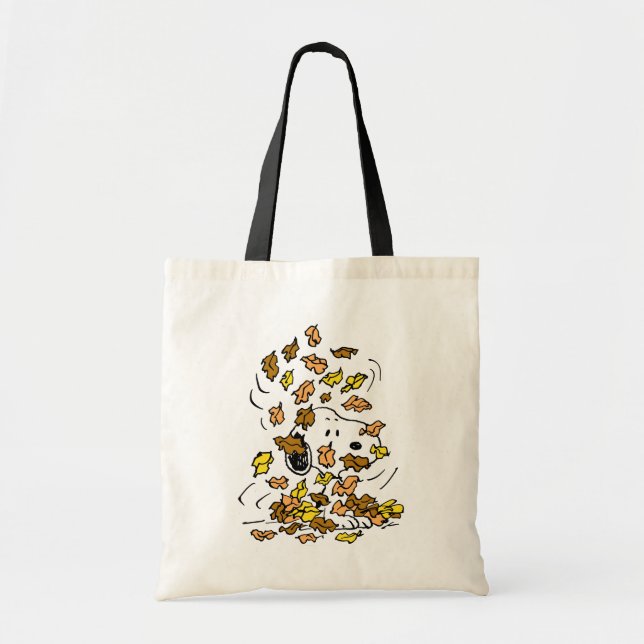 Tote Bag cacahuètes | Snoopy Pile de Feuilles (Devant)