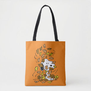 Tote Bag cacahuètes   Snoopy Pile de Feuilles