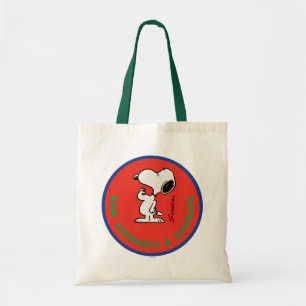 Tote Bag cacahuètes   Snoopy Raw Force & Courage Badge