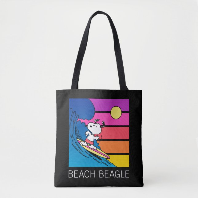 Tote Bag cacahuètes | Snoopy Surfing (Devant)