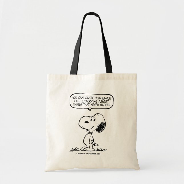 Tote Bag cacahuètes | Snoopy Vous ne pouvez pas regarder to (Devant)
