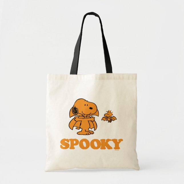 Tote Bag cacahuètes | Snoopy & Woodstock Éffrayant (Devant)