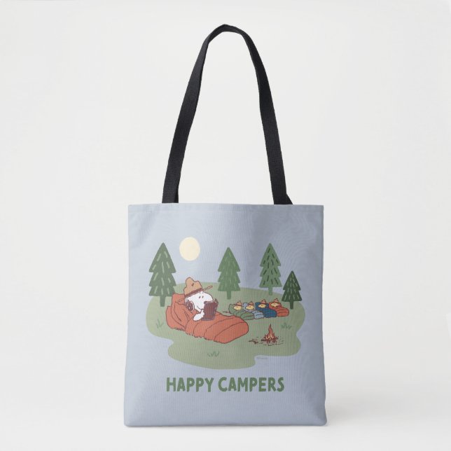 Tote Bag cacahuètes | Snoopy & Woodstock Happy Campers (Devant)
