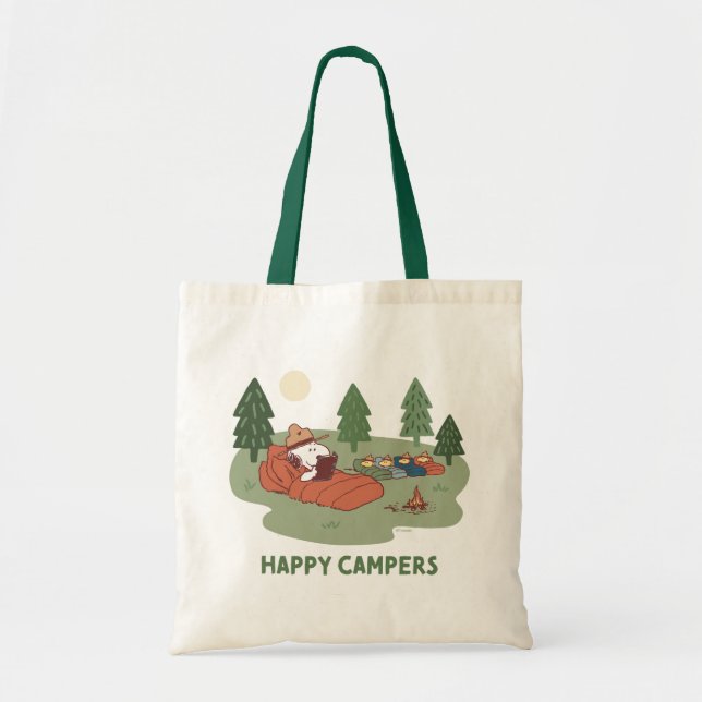 Tote Bag cacahuètes | Snoopy & Woodstock Happy Campers (Devant)