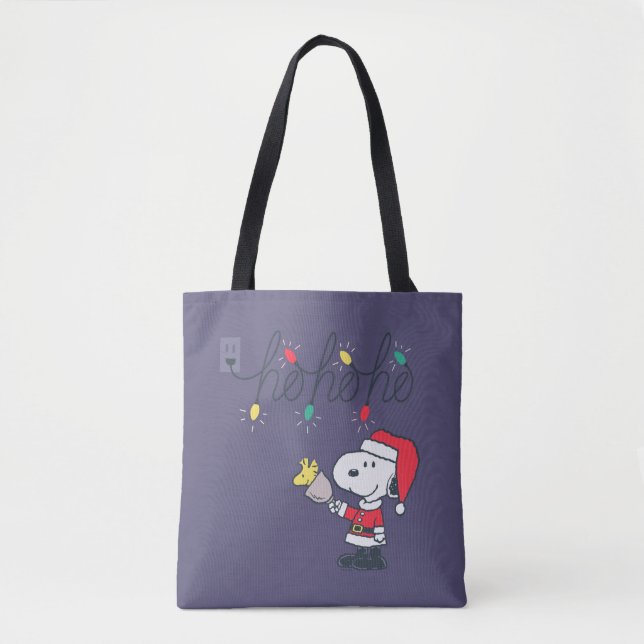 Tote Bag cacahuètes | Snoopy & Woodstock Ho Ho Ho (Devant)