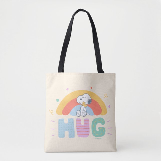Tote Bag cacahuètes | Snoopy & Woodstock Hug (Devant)