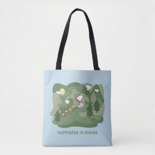 Tote Bag cacahuètes Snoopy & Woodstock Le bonheur est Ran