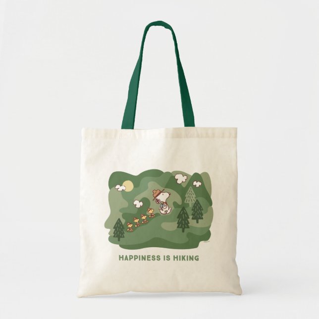 Tote Bag cacahuètes | Snoopy & Woodstock Le bonheur est Ran (Devant)