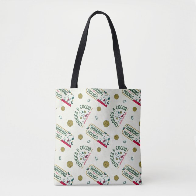 Tote Bag cacahuètes | Snoopy & Woodstock Motif de cacao cha (Devant)