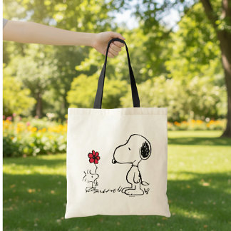 Tote Bag cacahuètes | Snoopy & Woodstock Rouge & Noir