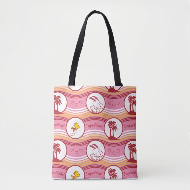 Tote Bag cacahuètes | Snoopy & Woodstock Tropical Cutie (Devant)