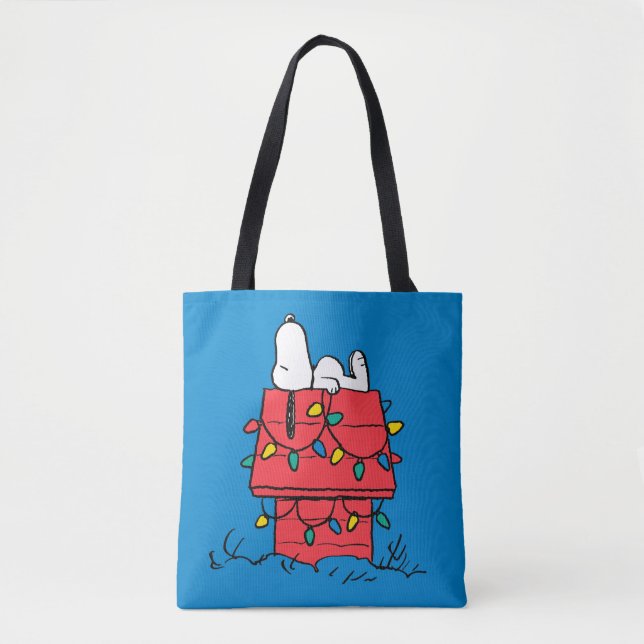 Tote Bag cacahuètes | Snoopy's Dog House With Lights (Devant)