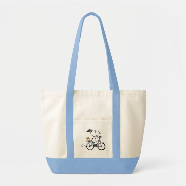 Tote Bag cacahuètes | Vélo Snoopy & Woodstock (Devant)