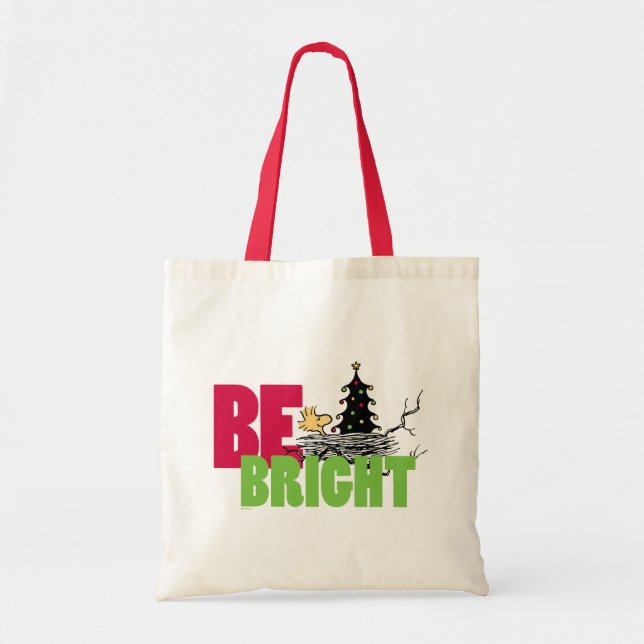 Tote Bag cacahuètes | Woodstock Noël Soyez brillant (Devant)