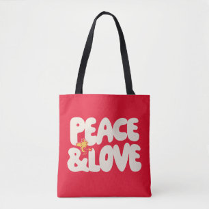 Tote Bag cacahuètes   Woodstock Peace & Love