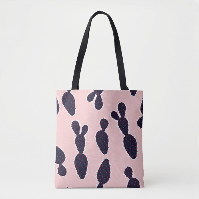 Tote Bag Cactus Cuteness : Motifs pastel doux (Devant)