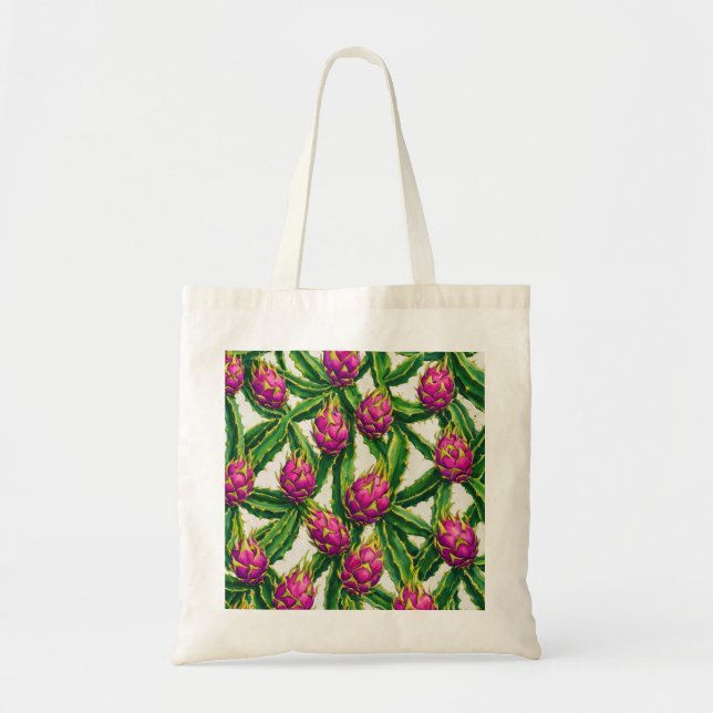 Tote Bag Cactus de Fruit de Dragon Motif Tropical (Devant)