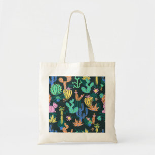 Tote Bag Cactus dessiné à la main : sans couture scandinave