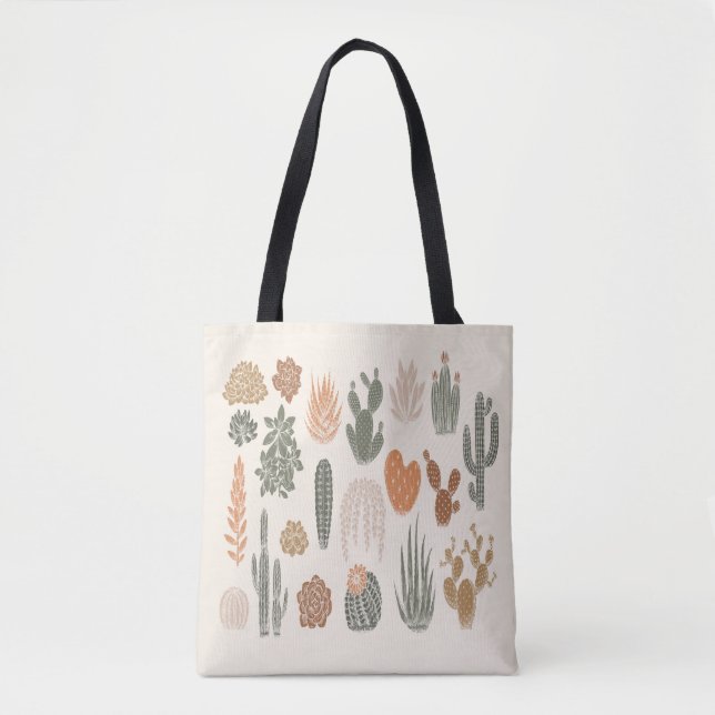 Tote Bag Cactus et succulent motif sans soudure (Devant)