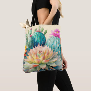 Tote Bag Cactus Et Succulents