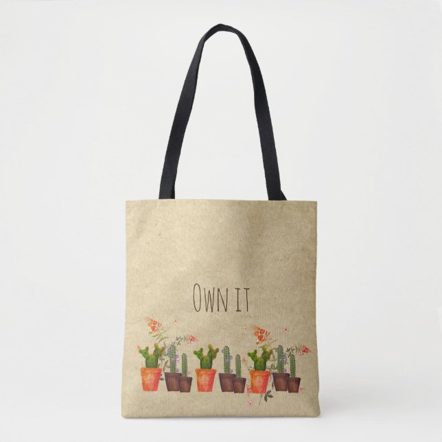 Tote Bag Cactus informatique Cactus Fourre-tout - Personnal (Devant)